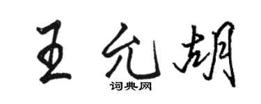 駱恆光王允胡行書個性簽名怎么寫