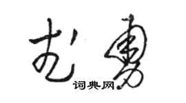 駱恆光武勇草書個性簽名怎么寫
