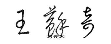 駱恆光王蘇奇草書個性簽名怎么寫