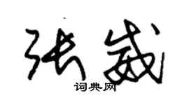 朱錫榮張威草書個性簽名怎么寫