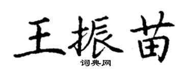 丁謙王振苗楷書個性簽名怎么寫