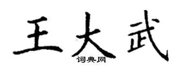 丁謙王大武楷書個性簽名怎么寫