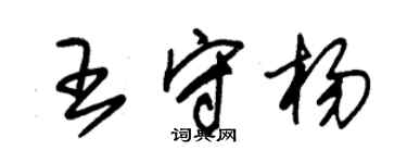 朱錫榮王守楊草書個性簽名怎么寫