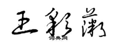 曾慶福王彩薇草書個性簽名怎么寫