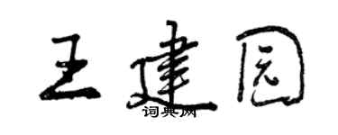 曾慶福王建園行書個性簽名怎么寫