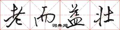 駱恆光老而益壯行書怎么寫