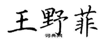 丁謙王野菲楷書個性簽名怎么寫