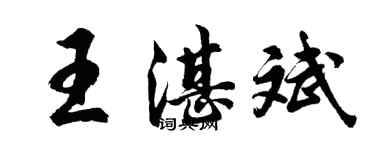 胡問遂王湛斌行書個性簽名怎么寫