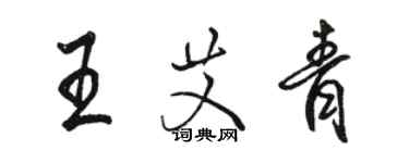 駱恆光王艾青行書個性簽名怎么寫