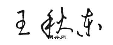 駱恆光王秋東草書個性簽名怎么寫