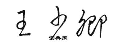 駱恆光王少卿草書個性簽名怎么寫