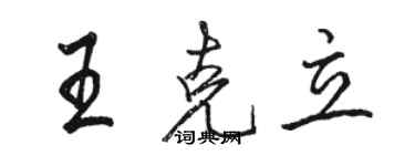 駱恆光王克立行書個性簽名怎么寫