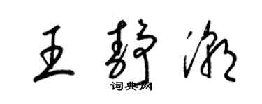 梁錦英王靜潮草書個性簽名怎么寫