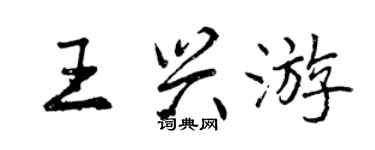 曾慶福王興遊行書個性簽名怎么寫