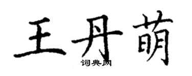 丁謙王丹萌楷書個性簽名怎么寫