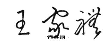 駱恆光王家禮草書個性簽名怎么寫