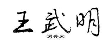曾慶福王武明行書個性簽名怎么寫
