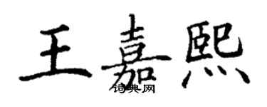 丁謙王嘉熙楷書個性簽名怎么寫