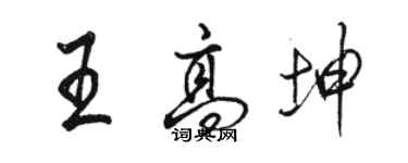 駱恆光王高坤行書個性簽名怎么寫