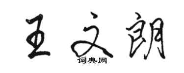 駱恆光王文朗行書個性簽名怎么寫