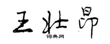 曾慶福王壯昂行書個性簽名怎么寫