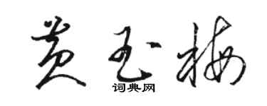 駱恆光黃玉梅草書個性簽名怎么寫