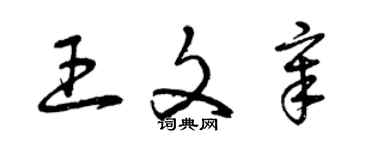 曾慶福王文章草書個性簽名怎么寫