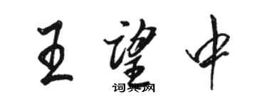 駱恆光王望中行書個性簽名怎么寫