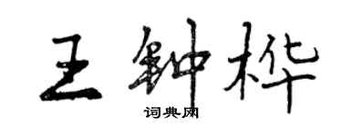 曾慶福王鍾樺行書個性簽名怎么寫