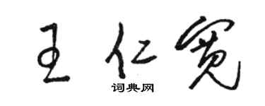 駱恆光王仁寬草書個性簽名怎么寫