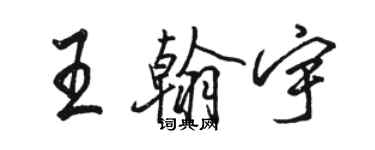 駱恆光王翰宇行書個性簽名怎么寫