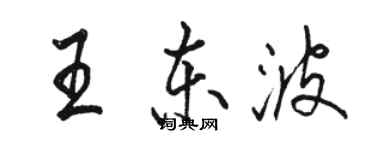 駱恆光王東波行書個性簽名怎么寫