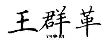 丁謙王群革楷書個性簽名怎么寫