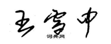 朱錫榮王雪中草書個性簽名怎么寫
