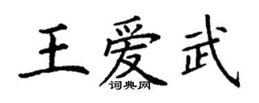 丁謙王愛武楷書個性簽名怎么寫