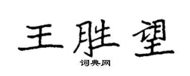 袁強王勝望楷書個性簽名怎么寫