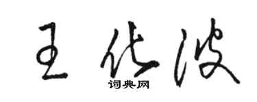 駱恆光王化波草書個性簽名怎么寫