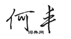 駱恆光何豐行書個性簽名怎么寫