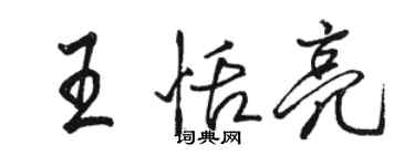 駱恆光王恬亮行書個性簽名怎么寫