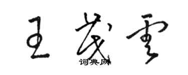 駱恆光王茂雲草書個性簽名怎么寫