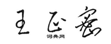 駱恆光王正密草書個性簽名怎么寫