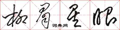 駱恆光柳眉星眼草書怎么寫