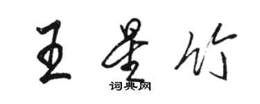 駱恆光王星竹行書個性簽名怎么寫