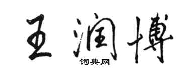 駱恆光王潤博行書個性簽名怎么寫