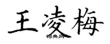 丁謙王凌梅楷書個性簽名怎么寫