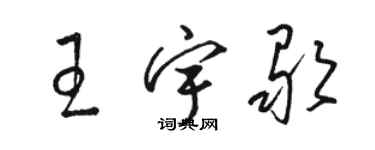 駱恆光王宇歌草書個性簽名怎么寫