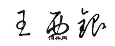 駱恆光王西銀草書個性簽名怎么寫