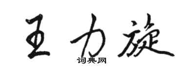 駱恆光王力旋行書個性簽名怎么寫