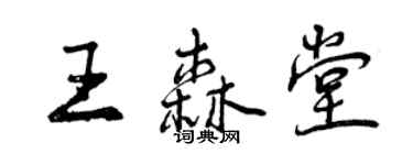曾慶福王森堂行書個性簽名怎么寫