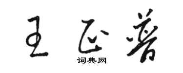 駱恆光王正普草書個性簽名怎么寫
